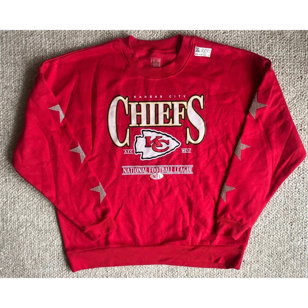 Gameday Couture Kansas City Chiefs Rhinestone Star Red Sweatshirt NFL Womens S